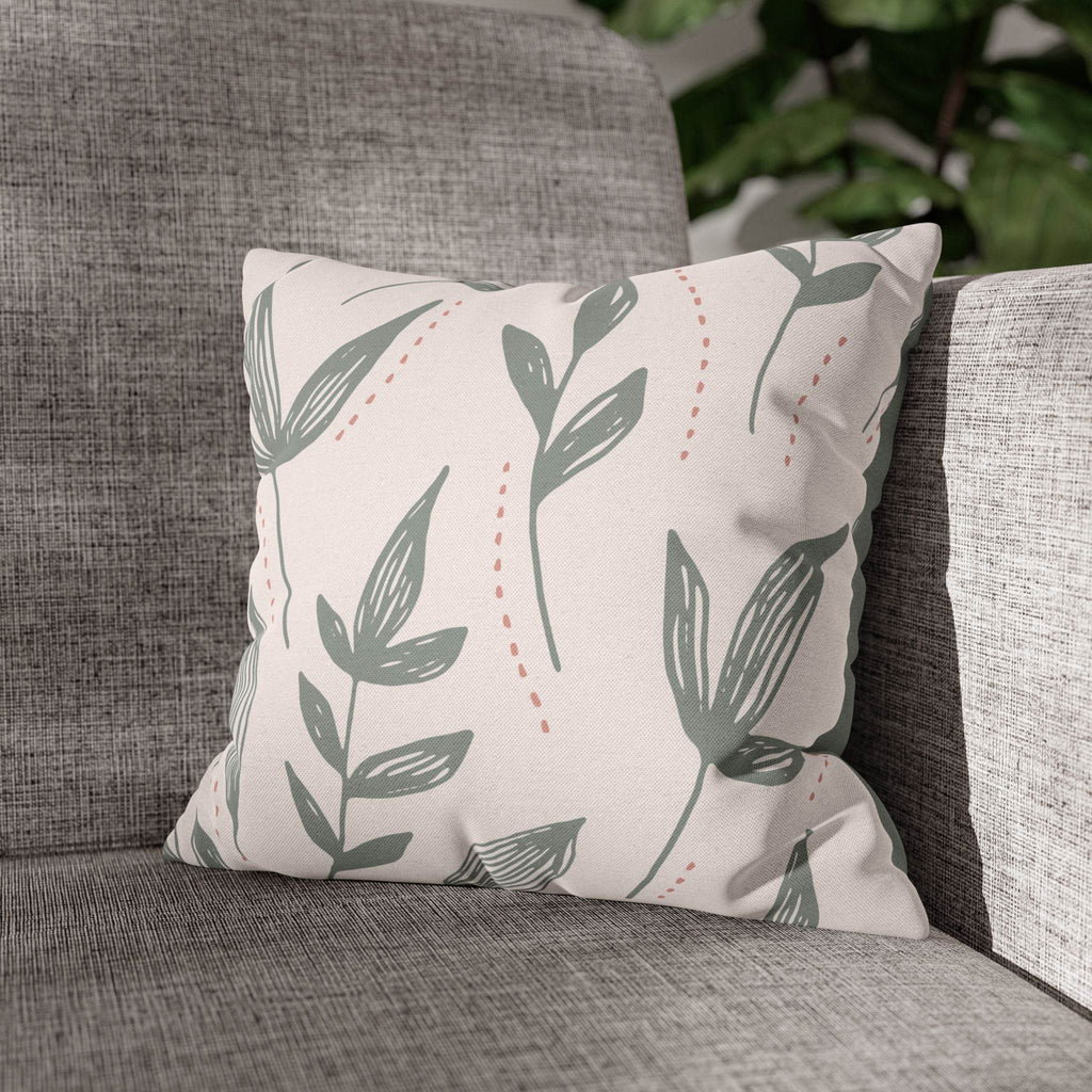 Cushion Cover, Throw pillow Case for Couch (Single Piece) : Grey & Light Orange - SnugLiving