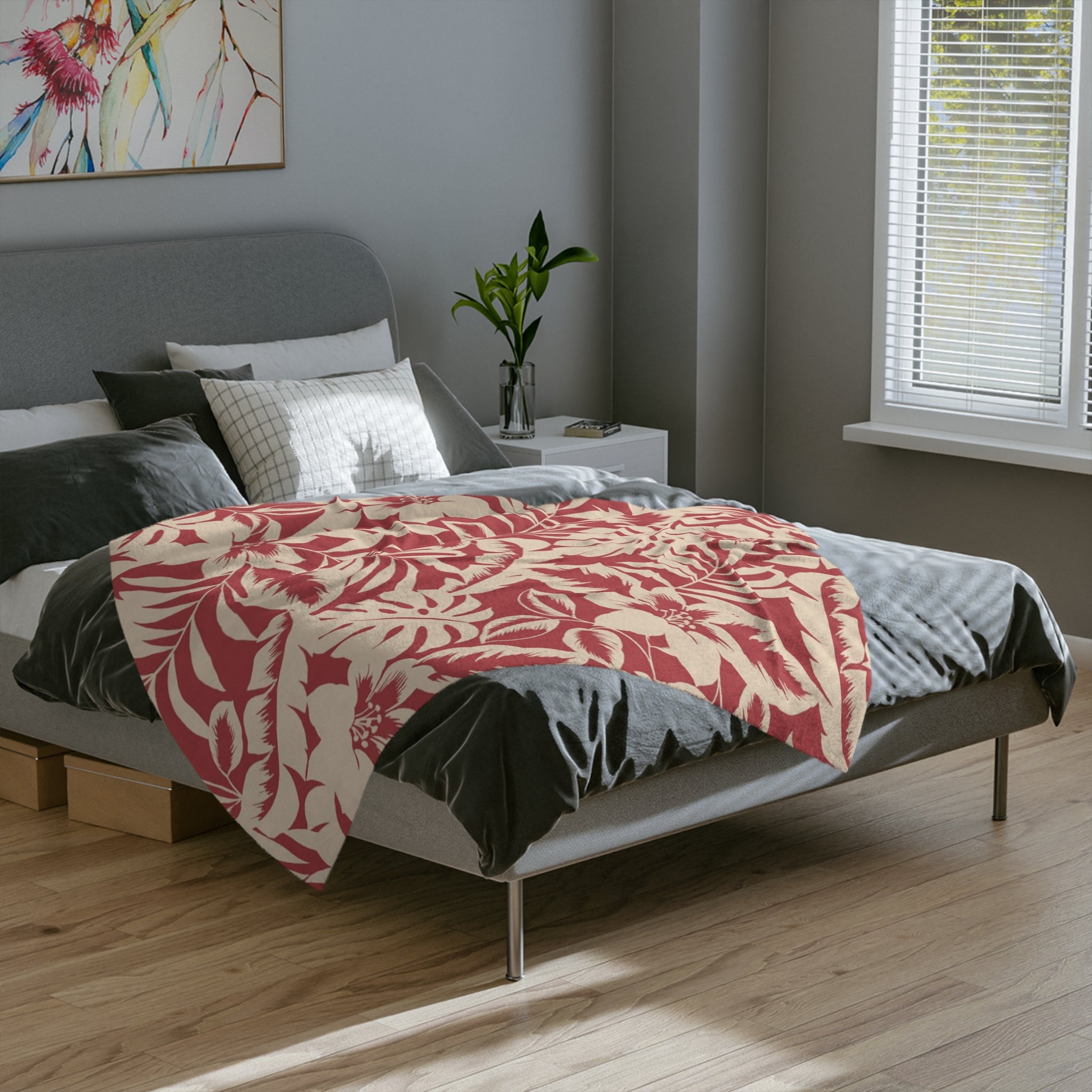Microfiber Blanket | Soft Throw for Home Decor - Vermillion Red