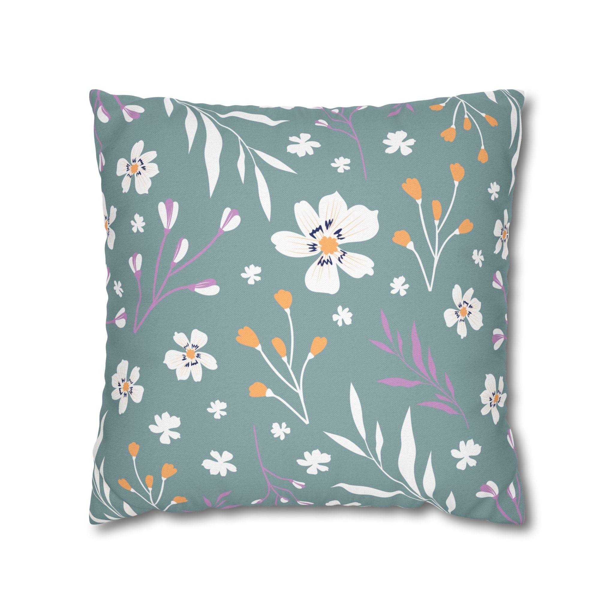 Two Way Cushion Cover, Throw pillow Case for Couch (Single Piece) : Grey Cyan