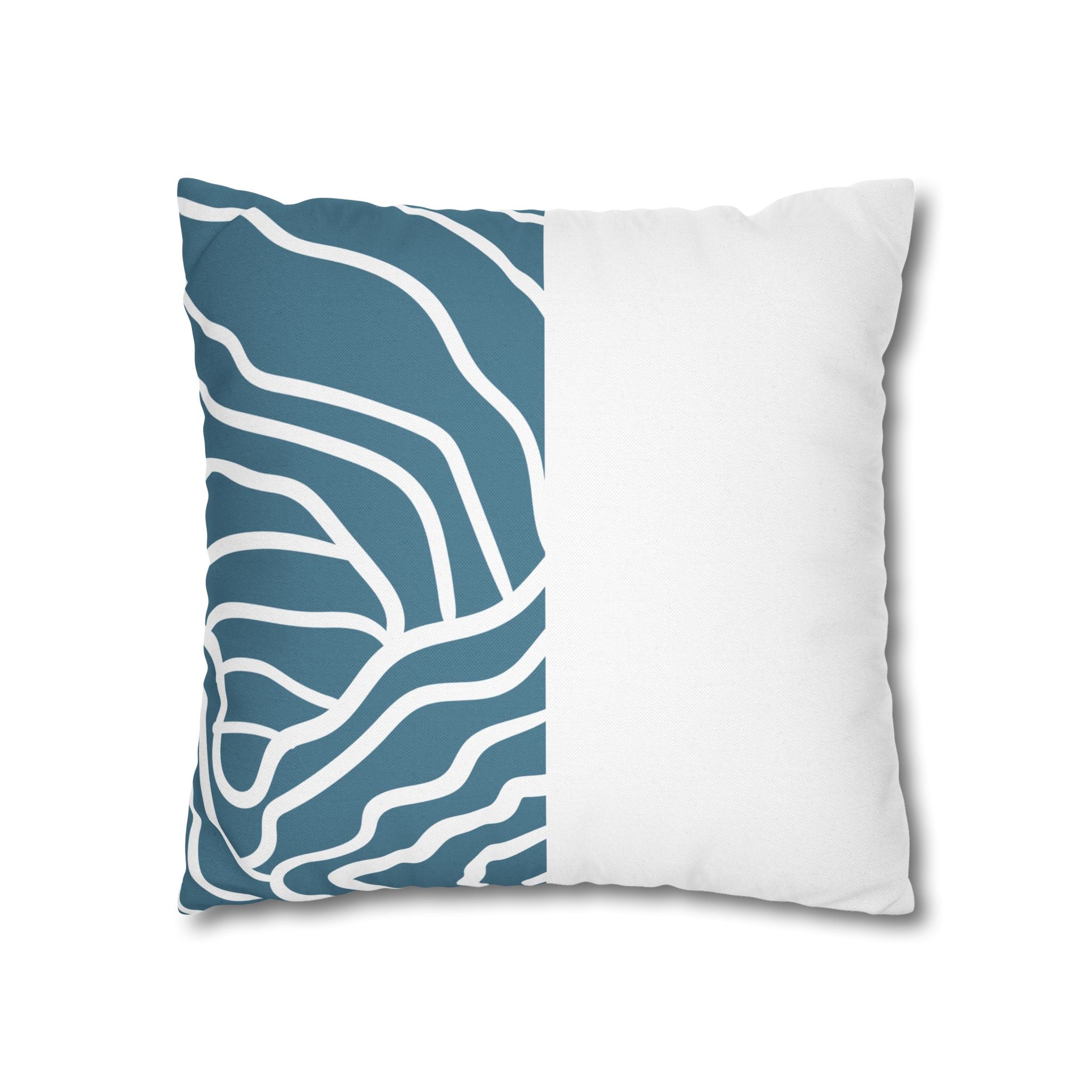 Two Way Cushion Cover, Throw pillow Case for Couch (Single Piece) : Grey Azure