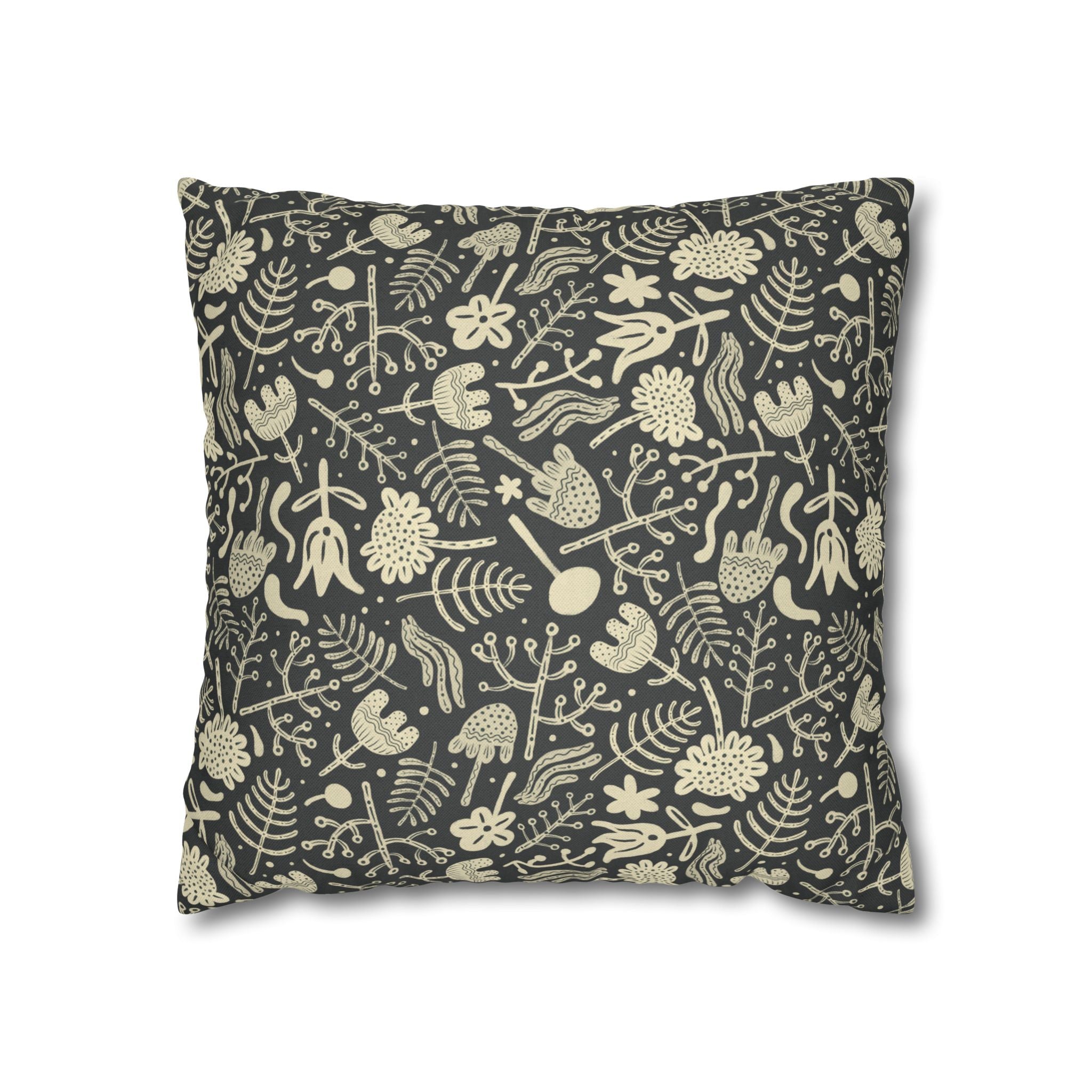 Two Way Cushion Cover, Throw pillow Case for Couch (Single Piece) : Charcoal