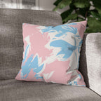 Two Way Cushion Cover, Throw pillow Case for Couch (Single Piece): Blue Pink Abstract - SnugLiving
