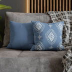 Cushion Cover, Throw pillow Case for Couch (Single Piece) : Azure & White Pattern - SnugLiving