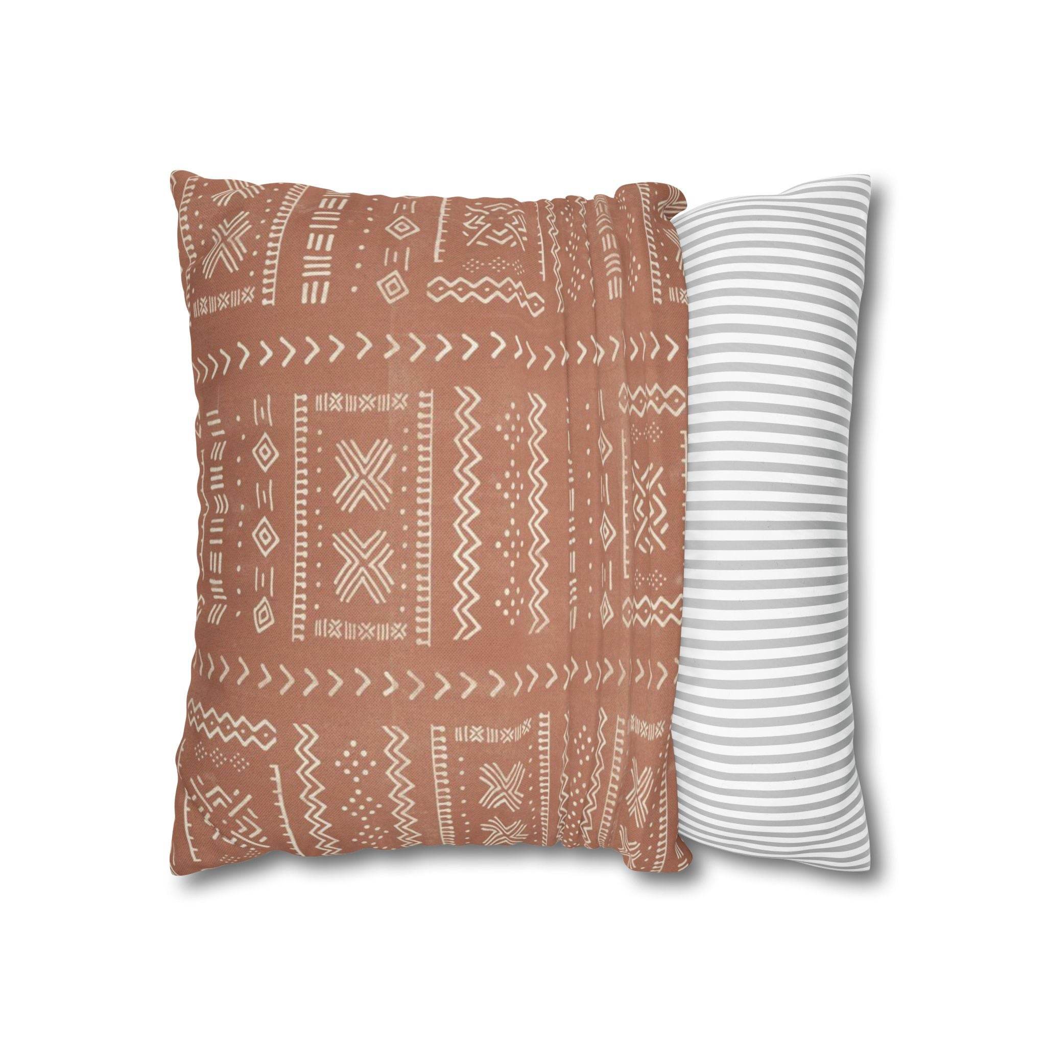 Cushion Cover, Throw pillow Case for Couch ( Single Piece) : Pastel Grey Orange - SnugLiving