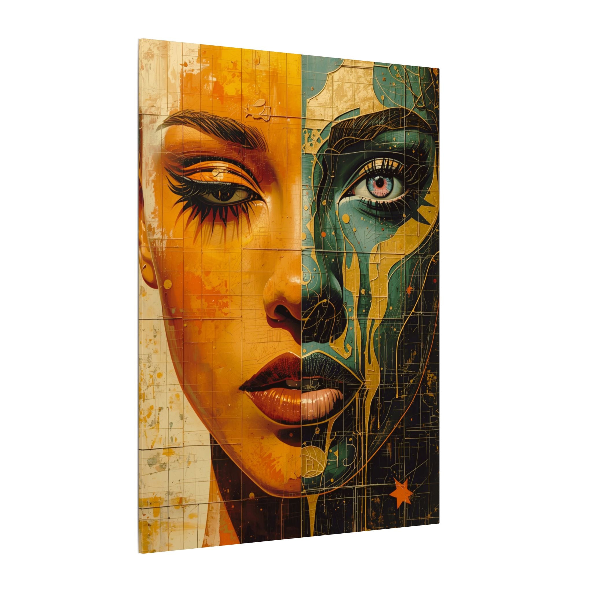 Premium Eco-Friendly Canvas Wall Art for Home Decor | Dual Face Abstract Portrait
