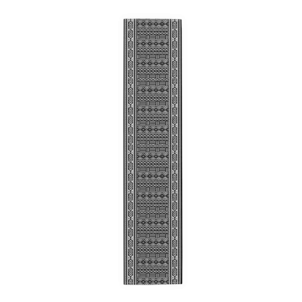 Black Mudcloth Tribal Table Runner – Artisan-Inspired Monochrome Accent - SnugLiving