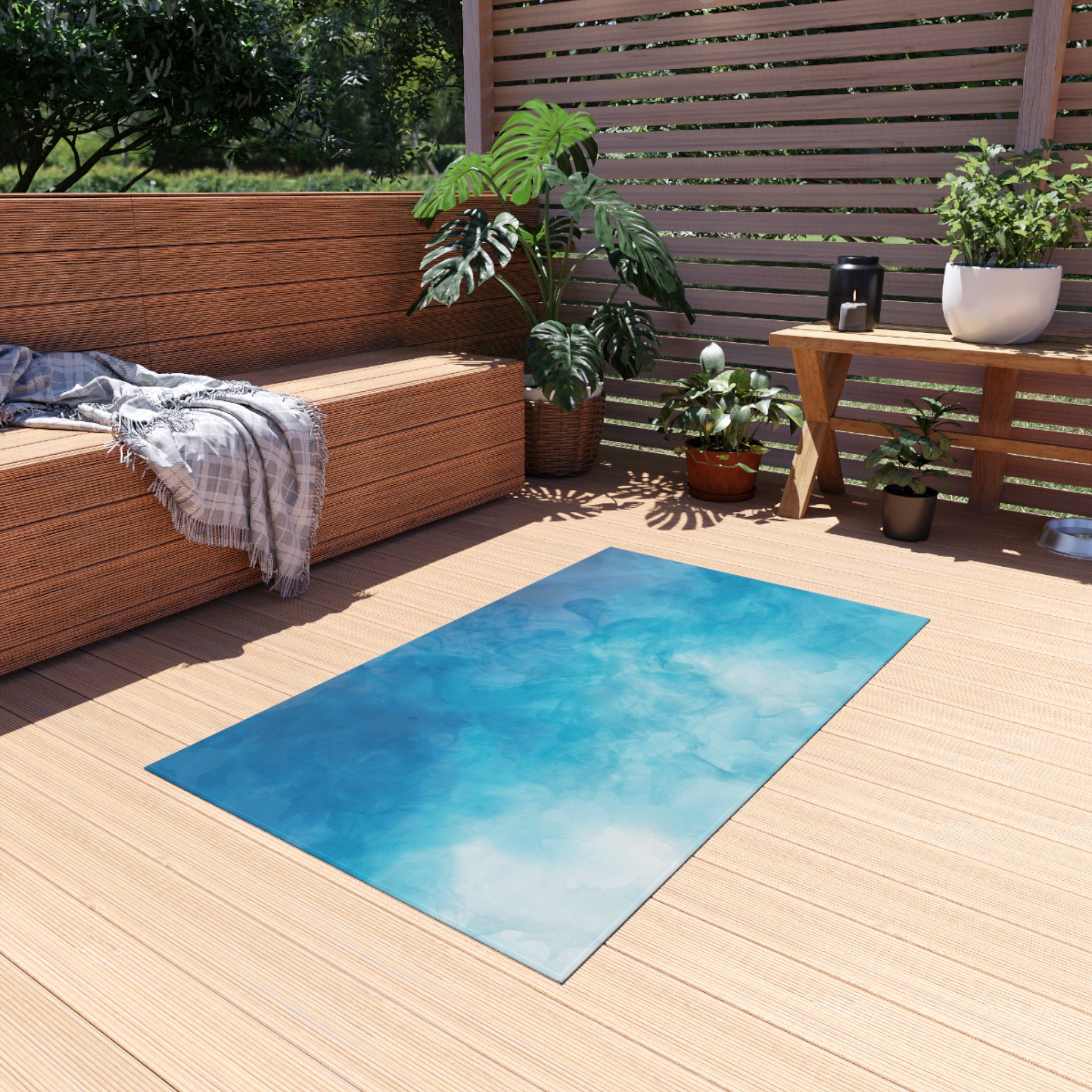 Trendy Outdoor Rug for Patio Decor, Indoor-Outdoor Mat, Boho Area Rug, Garden Flooring, Modern Outdoor Carpet-1