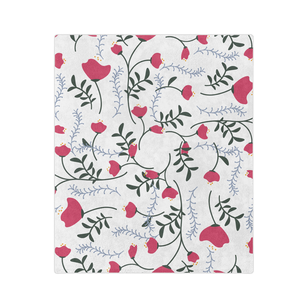 Microfiber Blanket | Soft Throw for Home Decor - White & Crimson