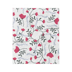 Microfiber Blanket | Soft Throw for Home Decor - White & Crimson - SnugLiving