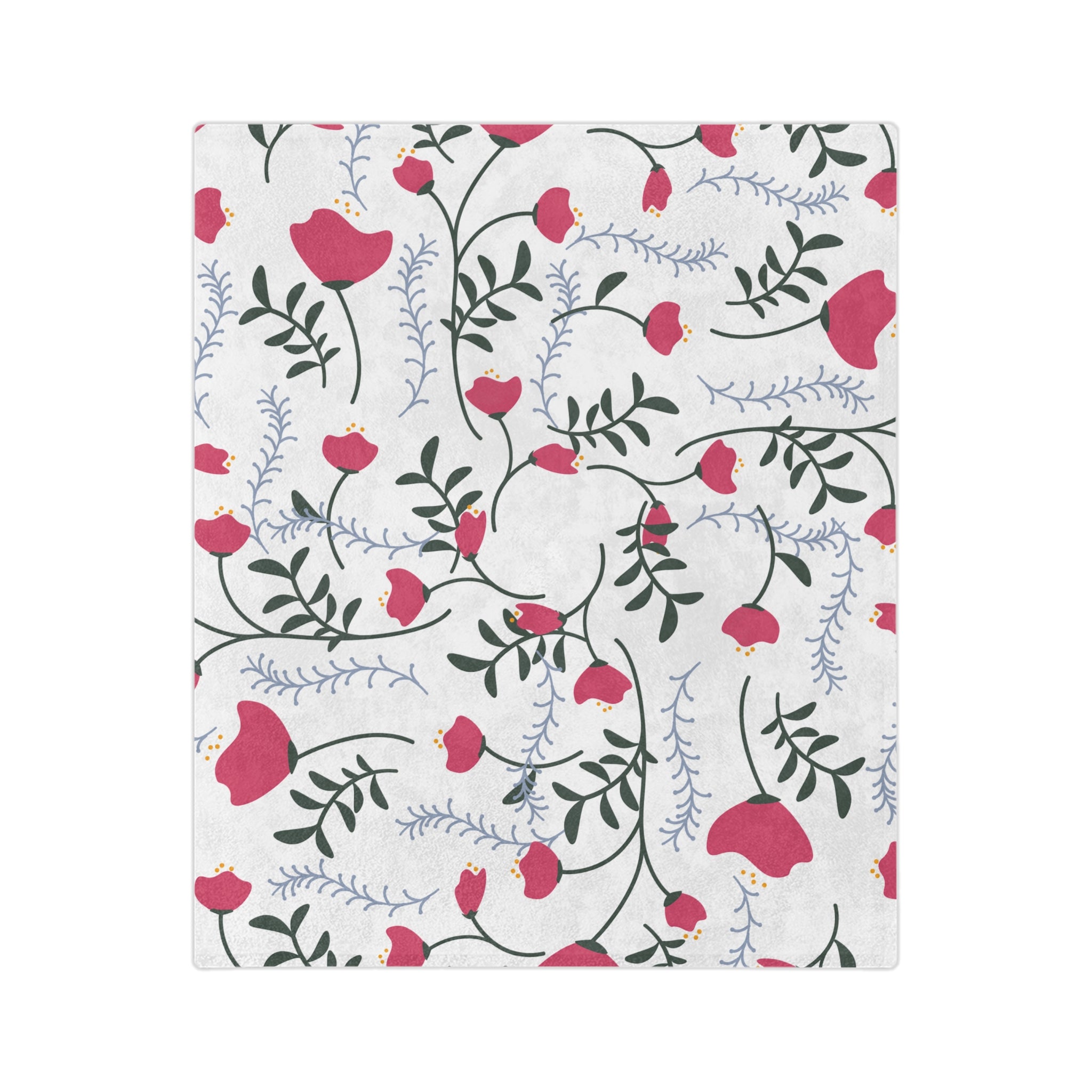 Microfiber Blanket | Soft Throw for Home Decor - White & Crimson