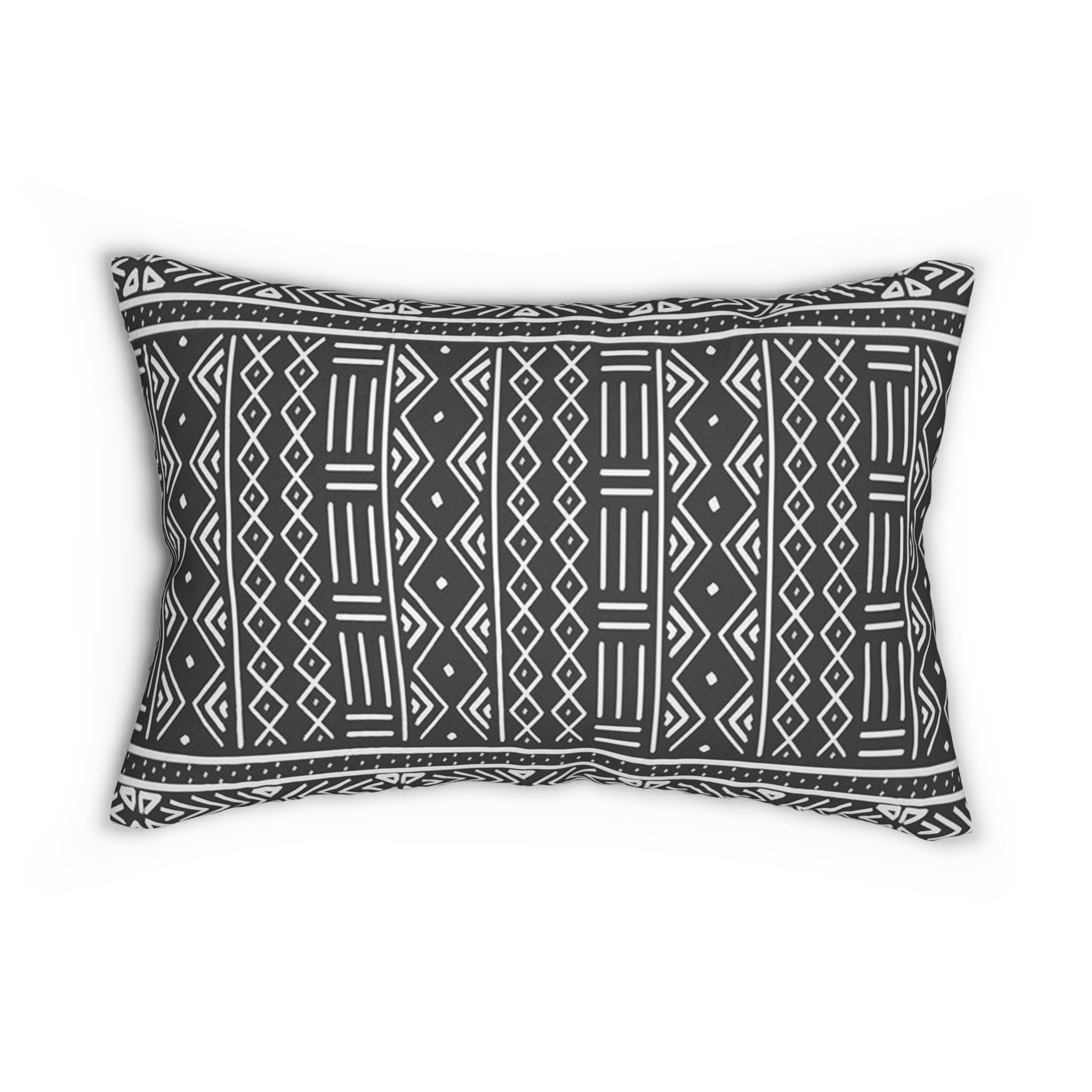 Lounge Pillow, Throw Pillow with Fillers/Insert (Single Piece) : Black Mudcloth Pattern - SnugLiving