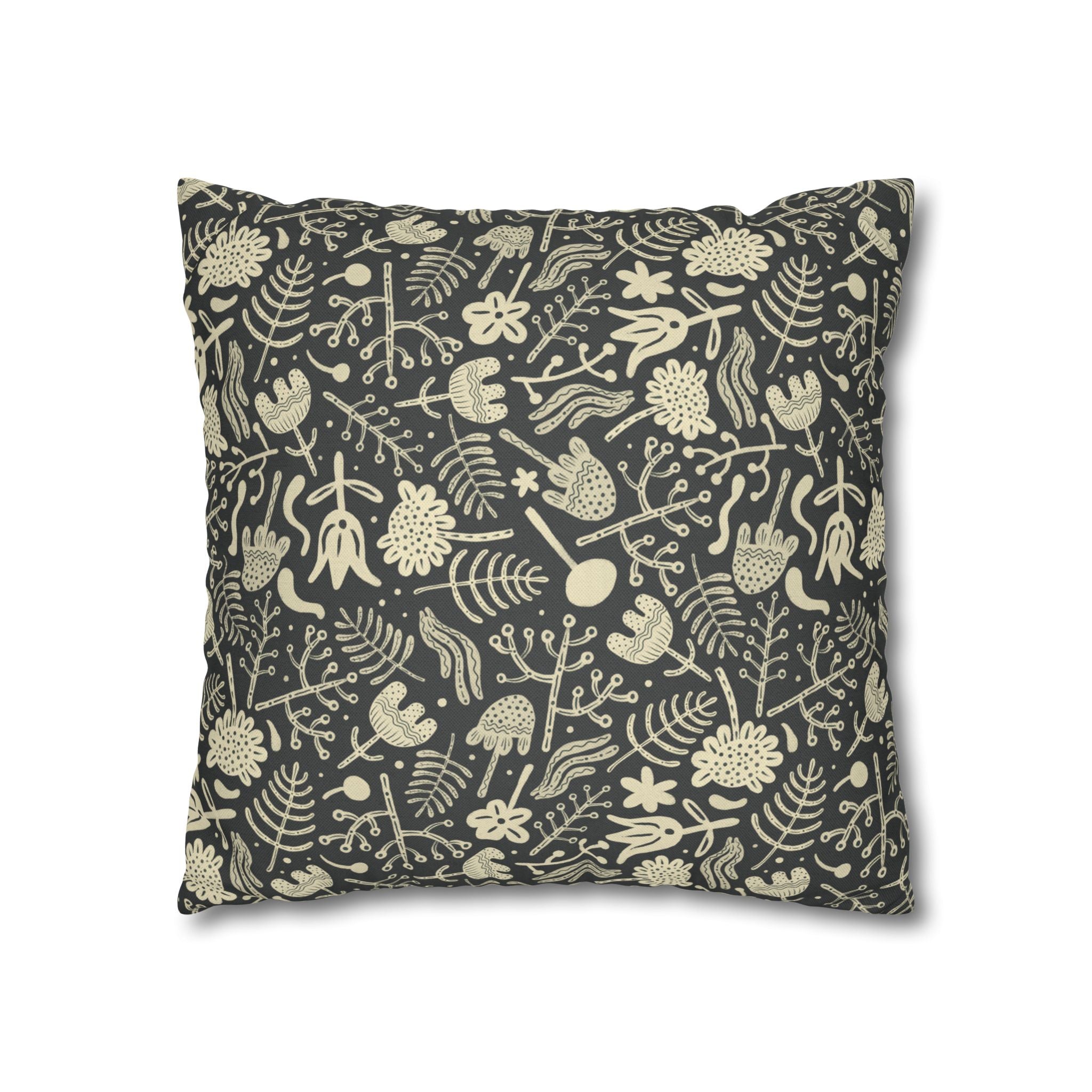 Two Way Cushion Cover, Throw pillow Case for Couch (Single Piece) : Charcoal