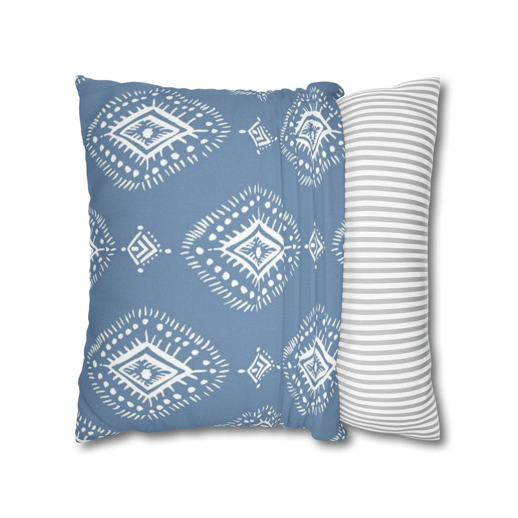 Cushion Cover, Throw pillow Case for Couch (Single Piece) : Azure & White Pattern - SnugLiving