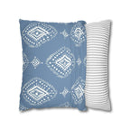 Cushion Cover, Throw pillow Case for Couch (Single Piece) : Azure & White Pattern - SnugLiving