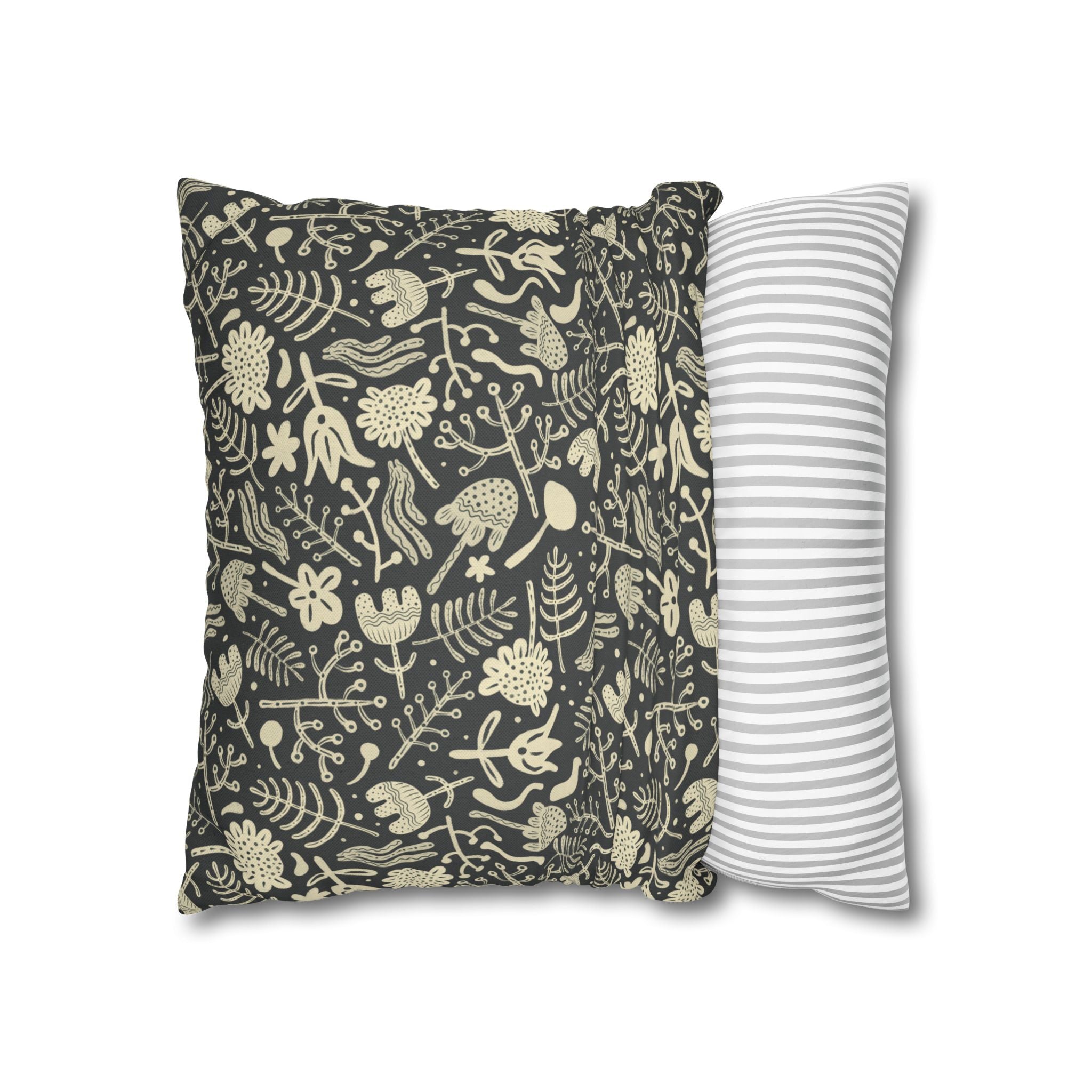 Two Way Cushion Cover, Throw pillow Case for Couch (Single Piece) : Charcoal