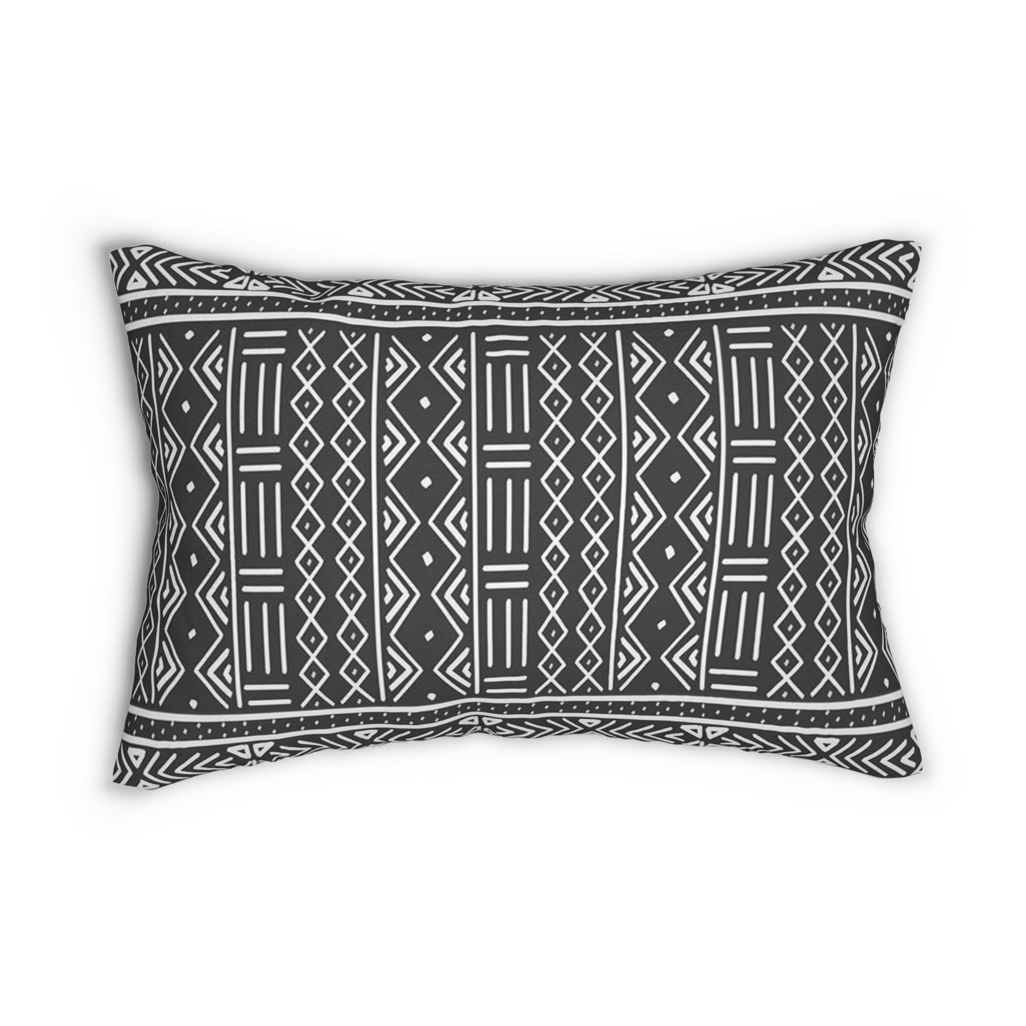 Lounge Pillow, Throw Pillow with Fillers/Insert (Single Piece) : Black Mudcloth Pattern - SnugLiving