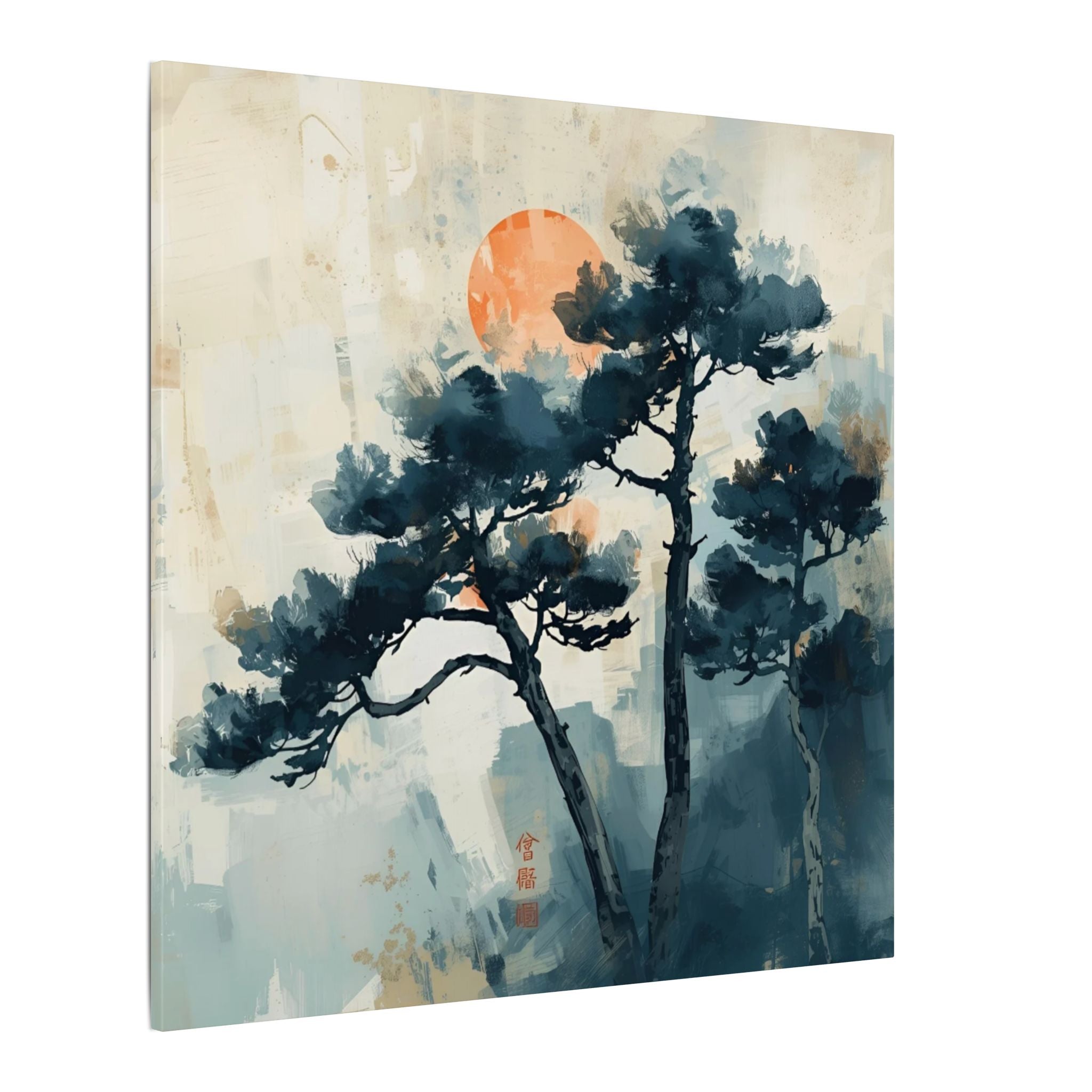 Watercolor House Canvas Art for. Home Decor : Serene Sunset Pine Tree Canvas Wall Art