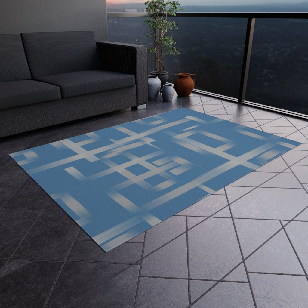 Stylish Indoor/Outdoor Rug for Living Room, Patios, Decks, and Gardens | Perfect for Home Decor - Dark Azure