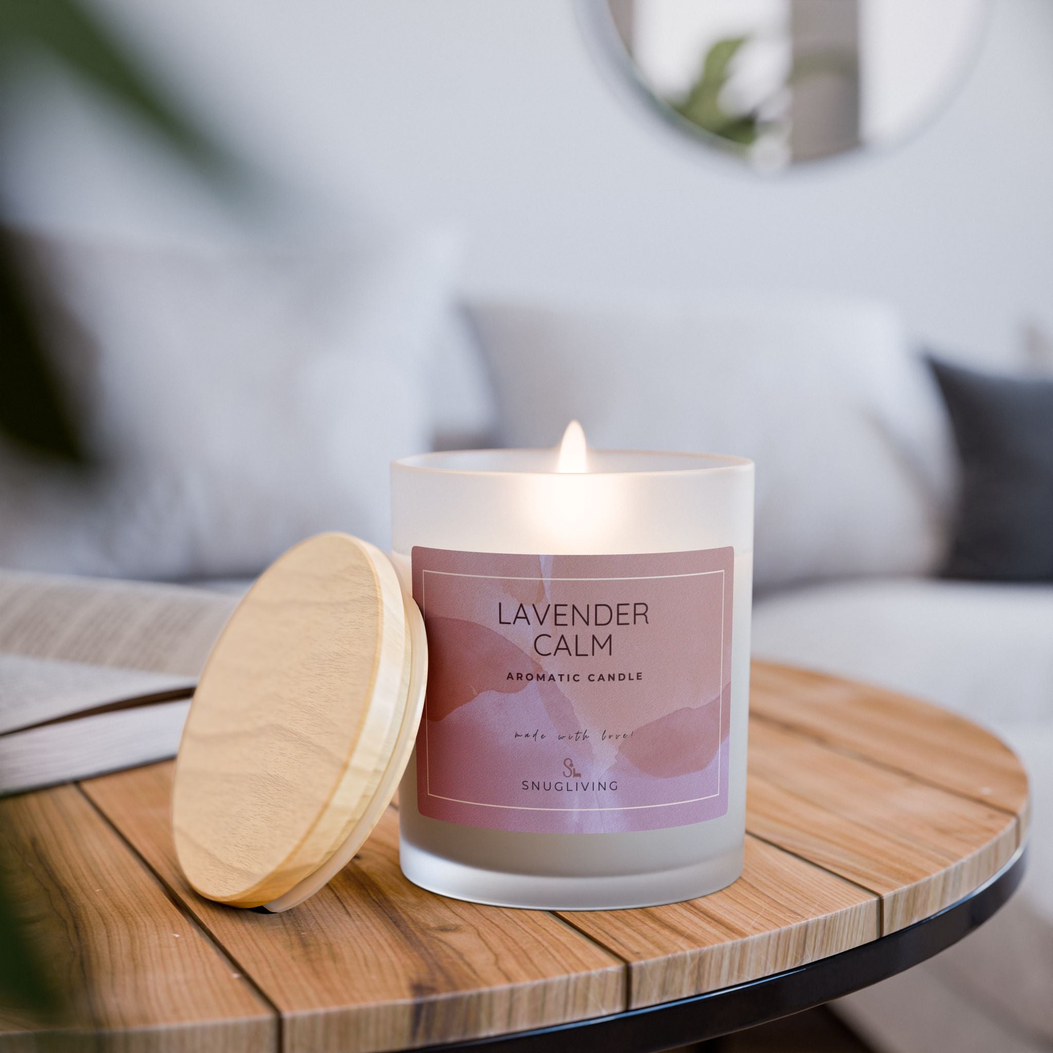 SnugLiving  Aromatic/Scented Glass Candle, 11oz : Lavender Calm