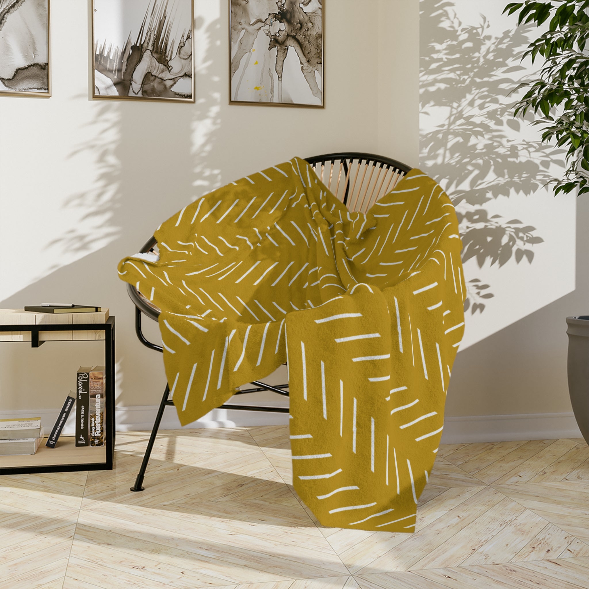 Microfiber Blanket | Soft Throw for Home Decor : Mustard Yellow