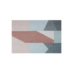Contemporary Geometric Rugs for Living Room & Patio | Soft Blue & Terracotta Modern Area Rug - SnugLiving