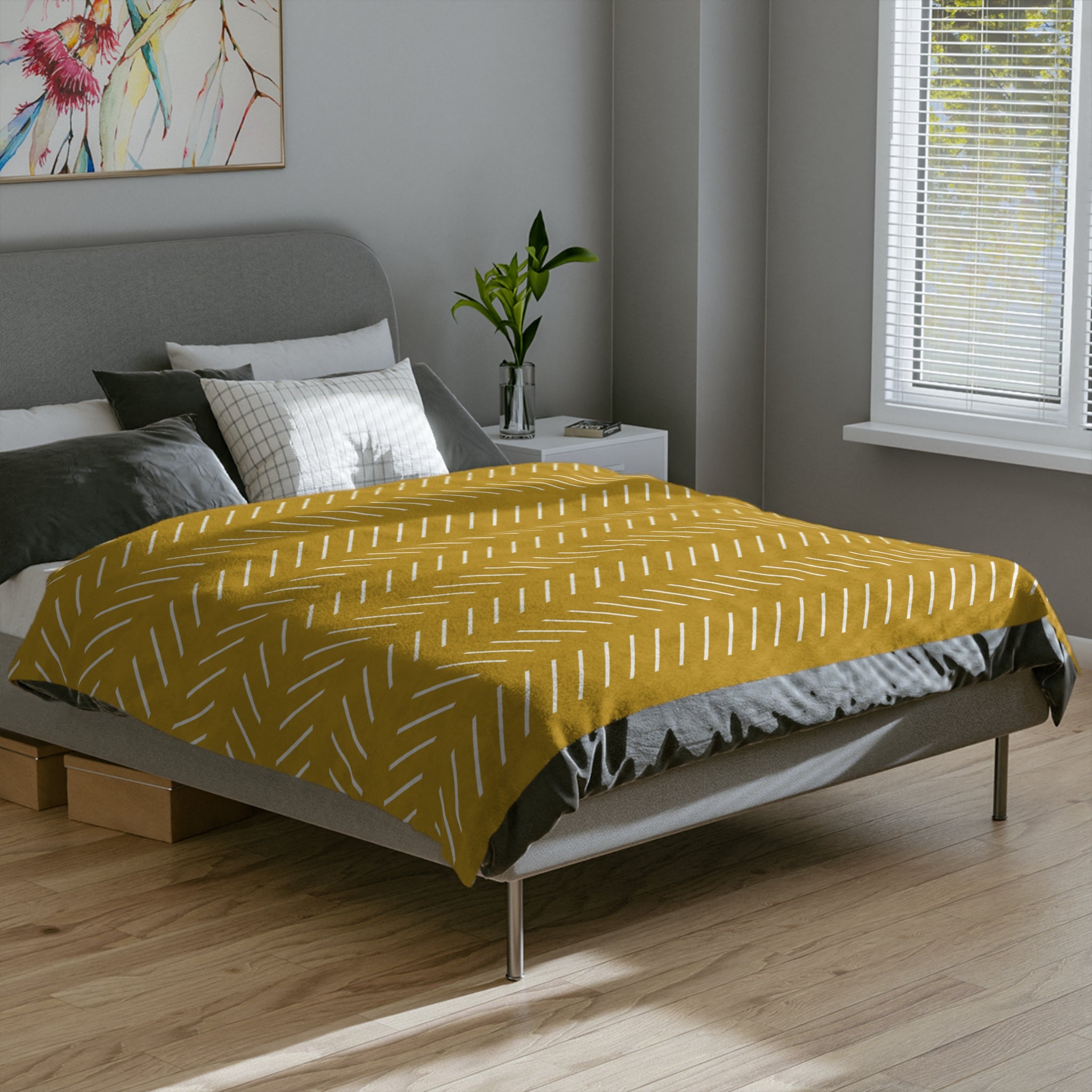 Microfiber Blanket | Soft Throw for Home Decor : Mustard Yellow