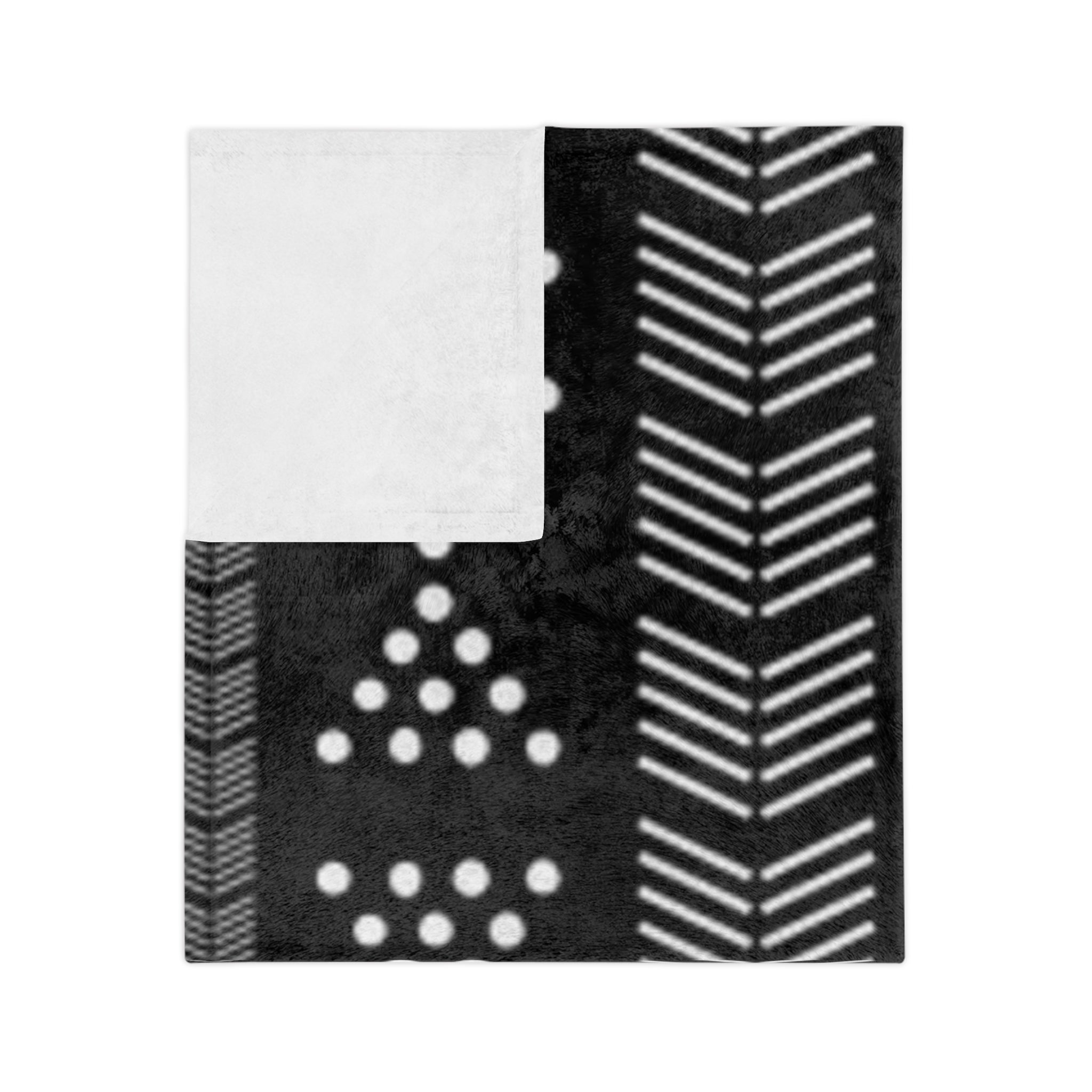 Microfiber Blanket | Soft Throw for Home Decor - Black & While Tribal Stripe - SnugLiving