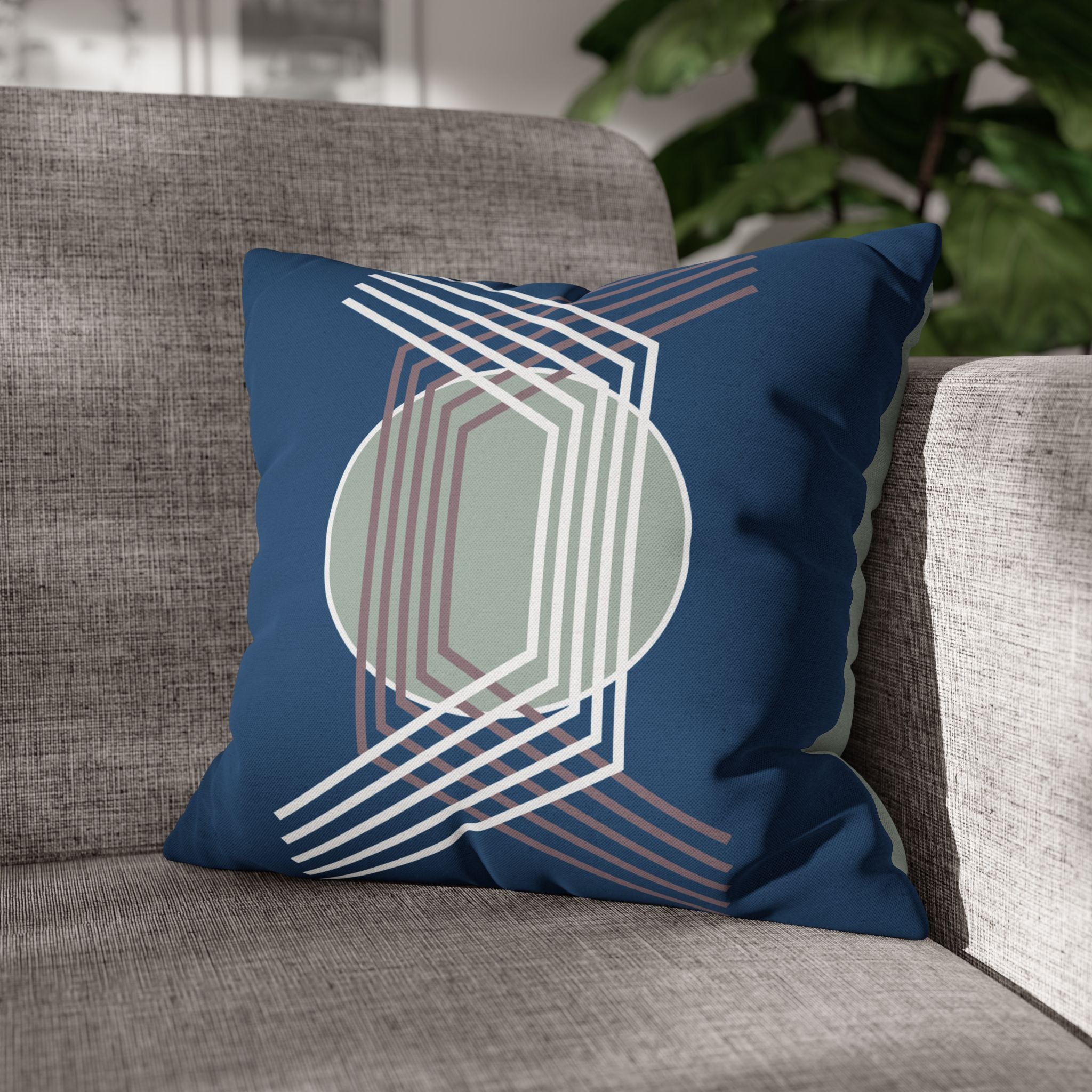 Two Way Cushion Cover, Throw pillow Case for Couch (Single Piece) : Blue Pattern