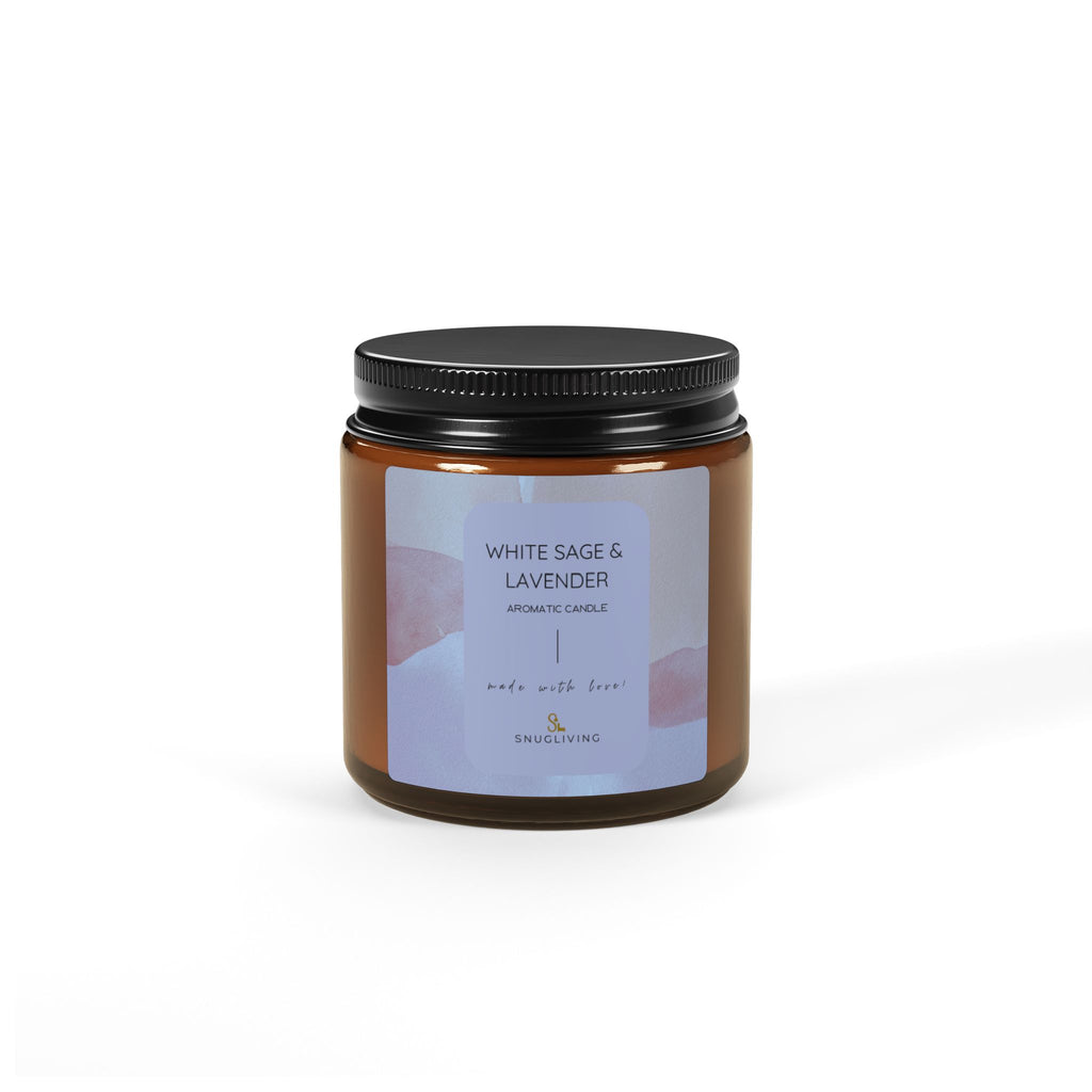 SnugLiving Aromatic/Scented Soy Candle : White Sage & Lavender