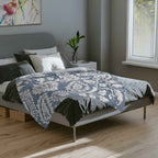 Microfiber Blanket | Soft Throw for Home Decor - Blue & White Floral - SnugLiving