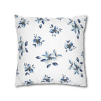 Two Way Cushion Cover, Throw pillow Case for Couch (Single Piece): Blue & White Floral - SnugLiving
