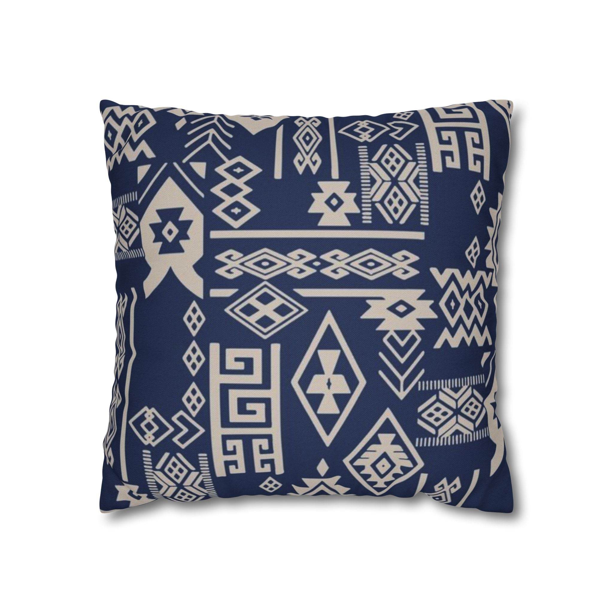 Cushion Cover, Throw pillow Case for Couch ( Single Piece) : Patterned Deep Blue - SnugLiving