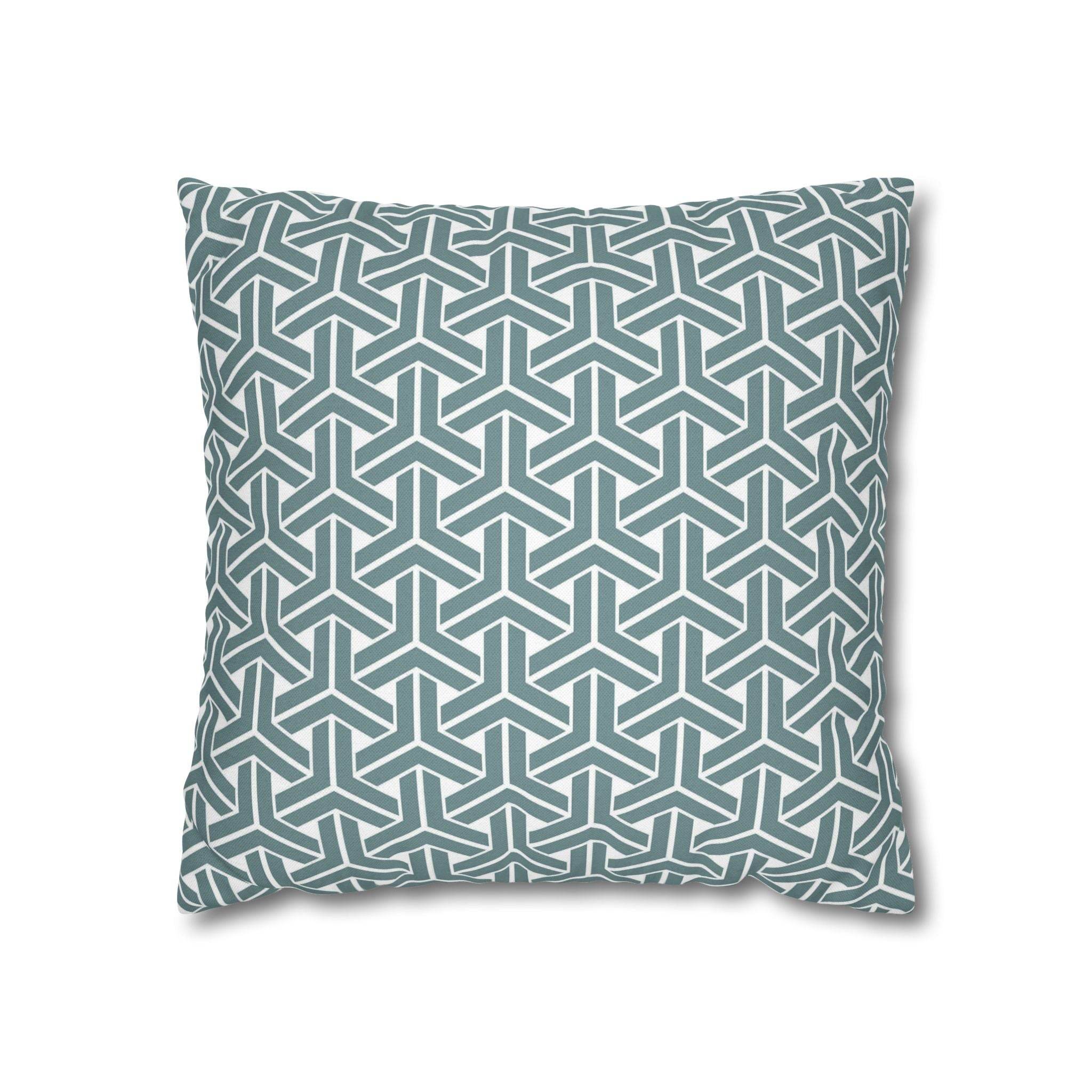 Cushion Cover, Throw pillow Case for Couch (Single Piece) : Patterned Grey Azure - SnugLiving