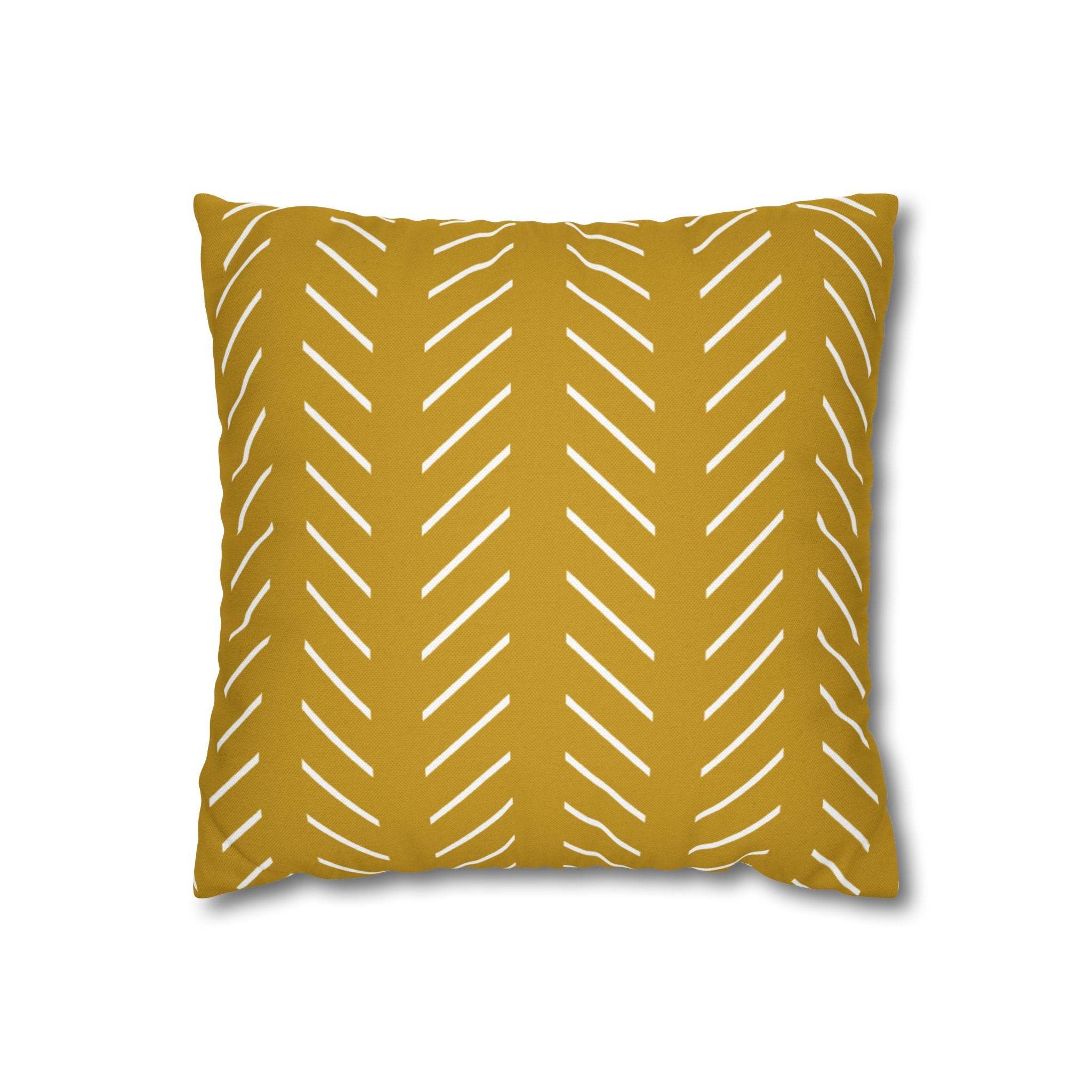 Cushion Cover, Throw pillow Case for Couch (Single Piece) : Yellow Pattern - SnugLiving