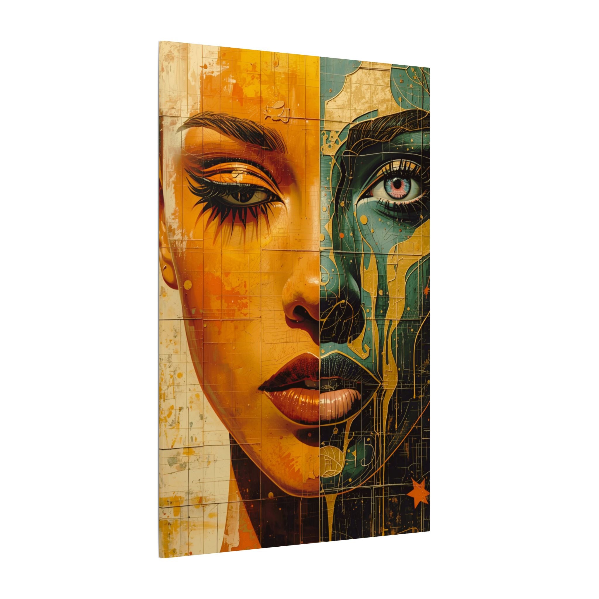 Premium Eco-Friendly Canvas Wall Art for Home Decor | Dual Face Abstract Portrait