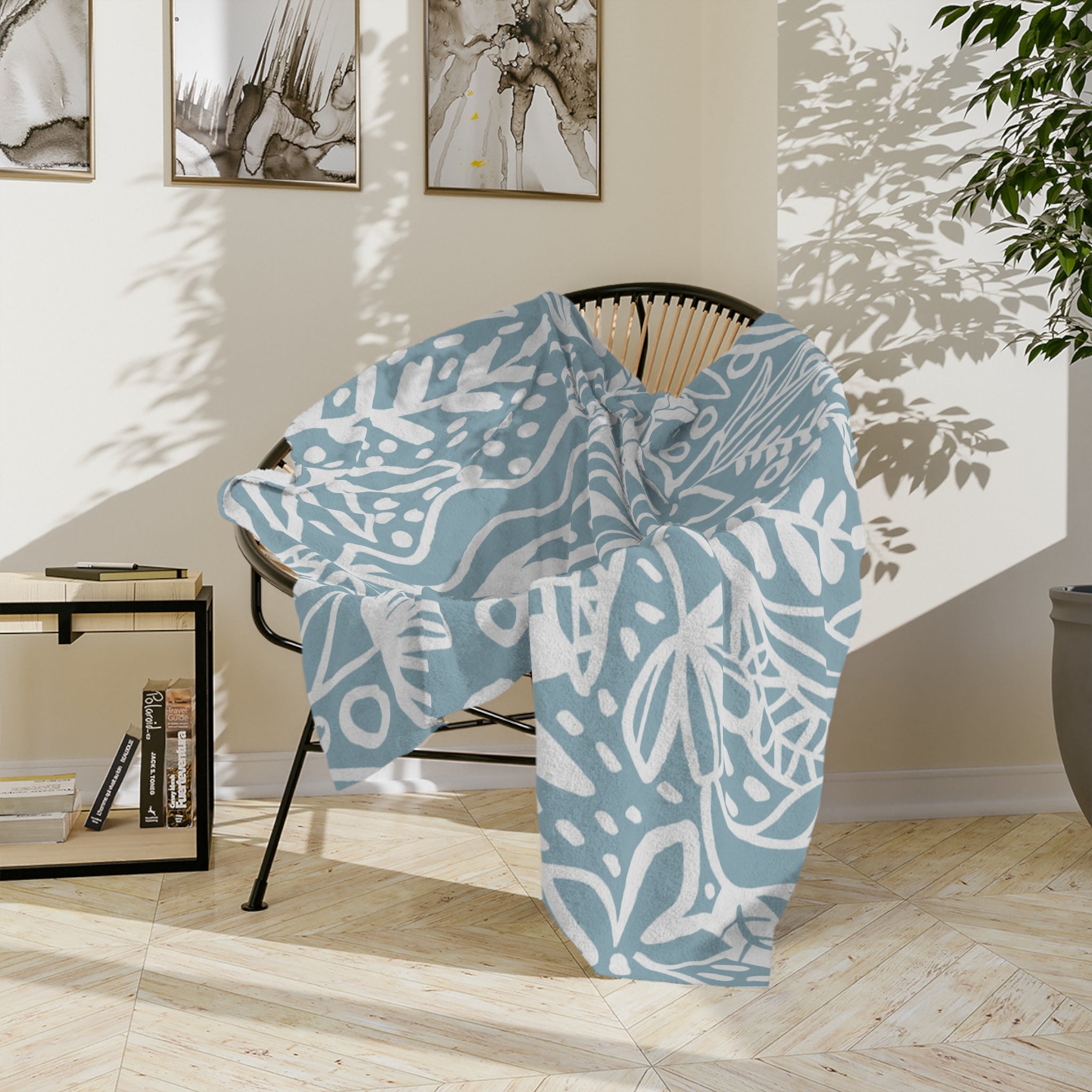 Microfiber Blanket | Soft Throw for Home Decor - Light Azure