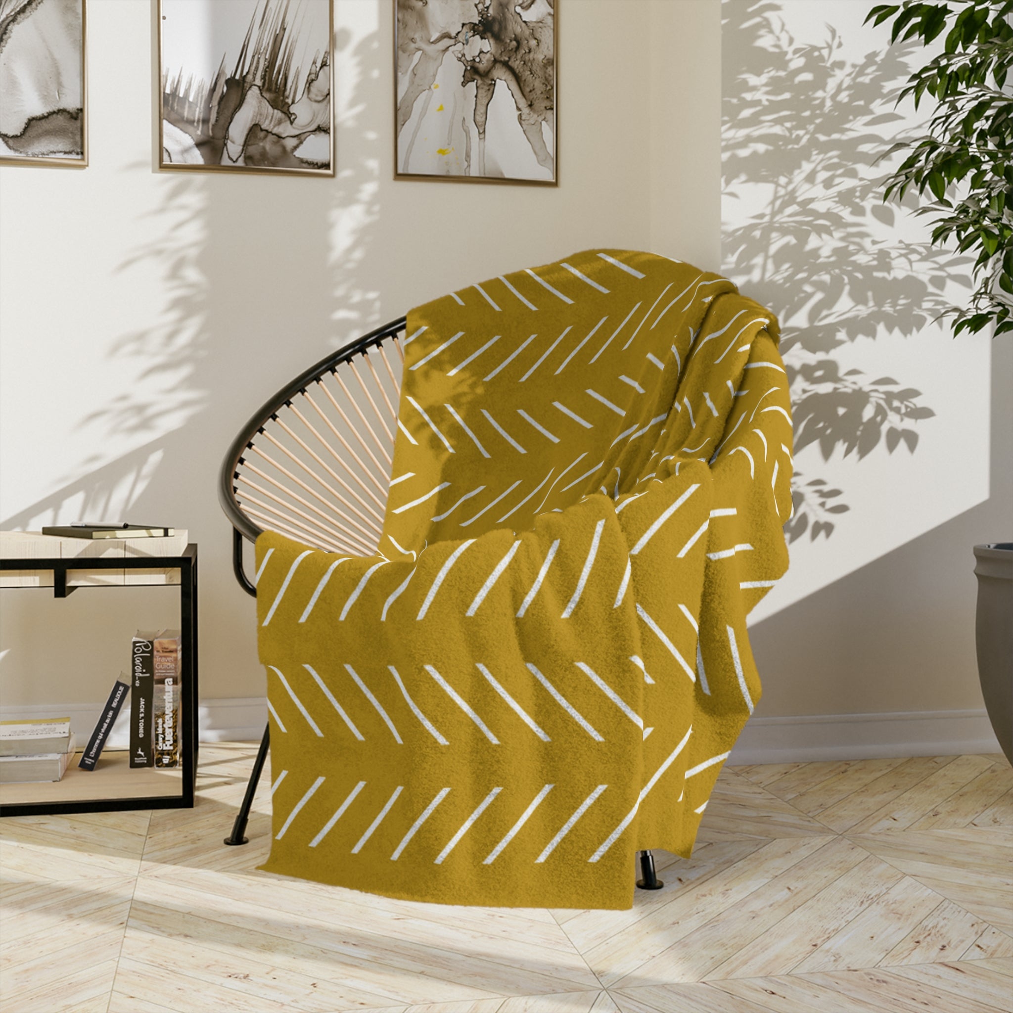 Microfiber Blanket | Soft Throw for Home Decor : Mustard Yellow