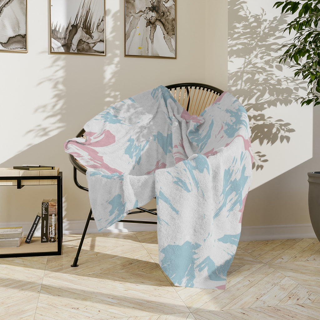 Microfiber Blanket | Soft Throw for Home Decor - Blue,White & Pink