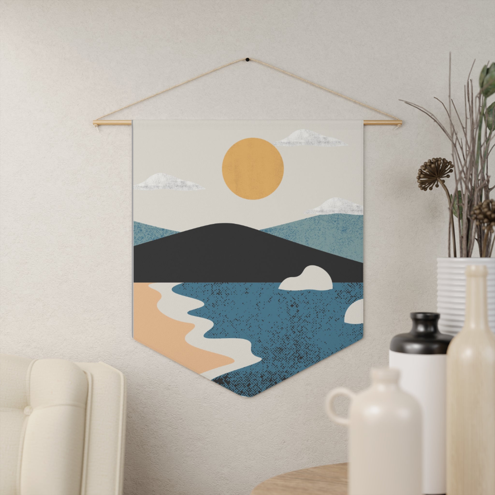 Pennant Flag/Wall Art for Home Decor - Beach Scene