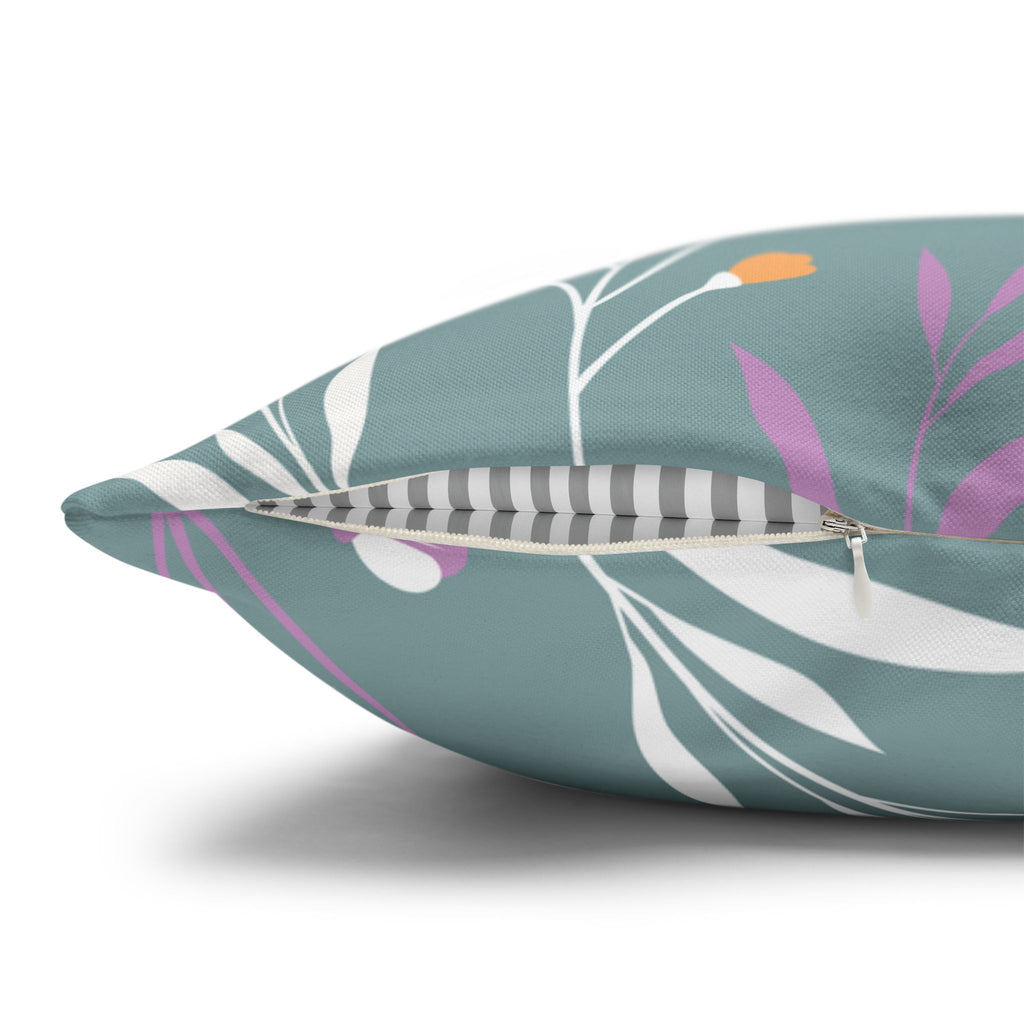 Two Way Cushion Cover, Throw pillow Case for Couch (Single Piece) : Grey Cyan