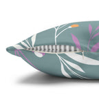 Two Way Cushion Cover, Throw pillow Case for Couch (Single Piece) : Grey Cyan - SnugLiving