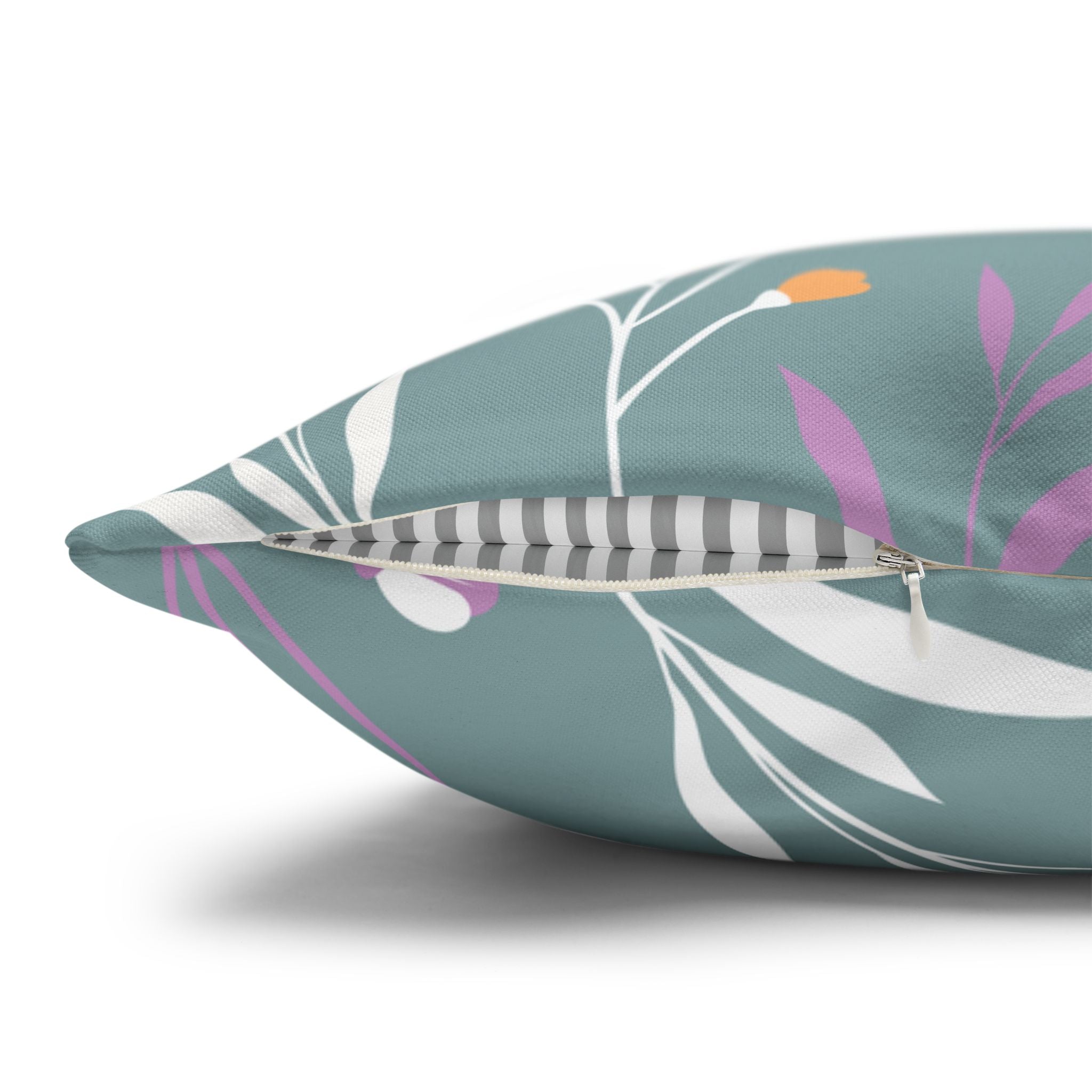 Two Way Cushion Cover, Throw pillow Case for Couch (Single Piece) : Grey Cyan