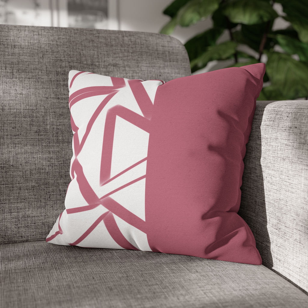 Two Way Cushion Cover, Throw pillow Case for Couch (Single Piece) : Crimson & White