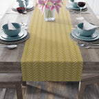 Yellow Diagonal Dash Table Runner – Modern Minimal Pattern Accent - SnugLiving