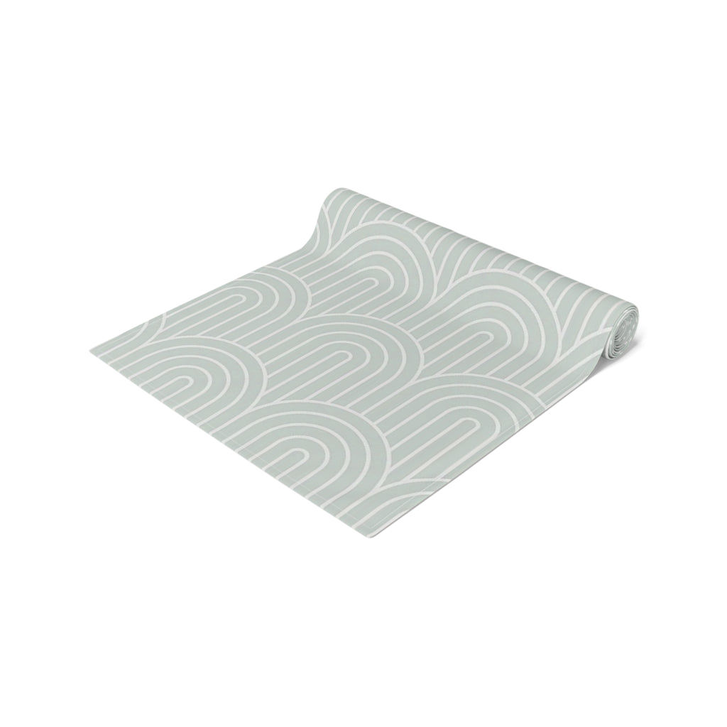 Mint Arch Pattern Table Runner – Minimalist Modern Dining Table Accent - SnugLiving