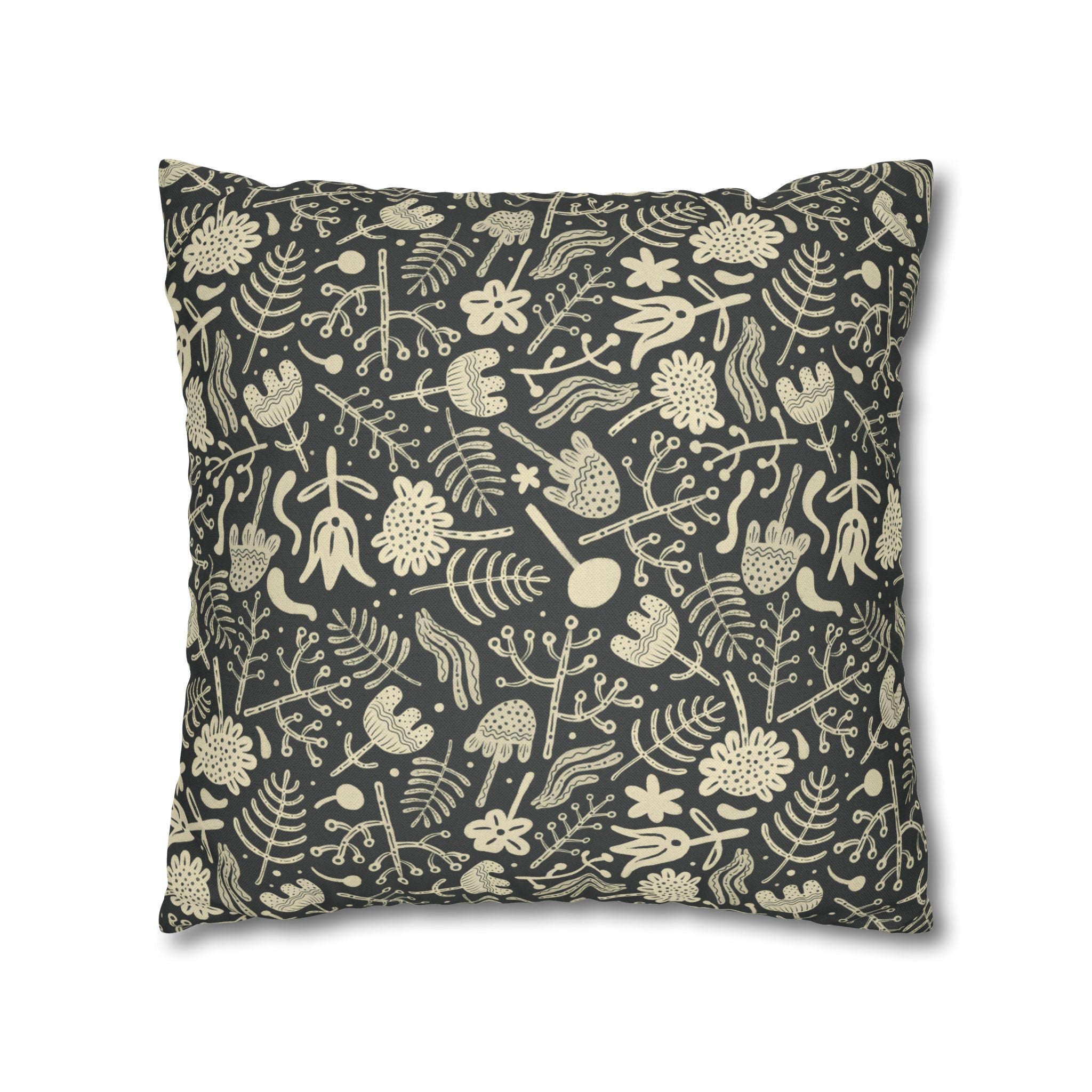 Two Way Cushion Cover, Throw pillow Case for Couch (Single Piece) : Charcoal