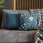 Cushion Cover, Throw pillow Case for Couch (Single Piece) : Grey Azure, Floral - SnugLiving