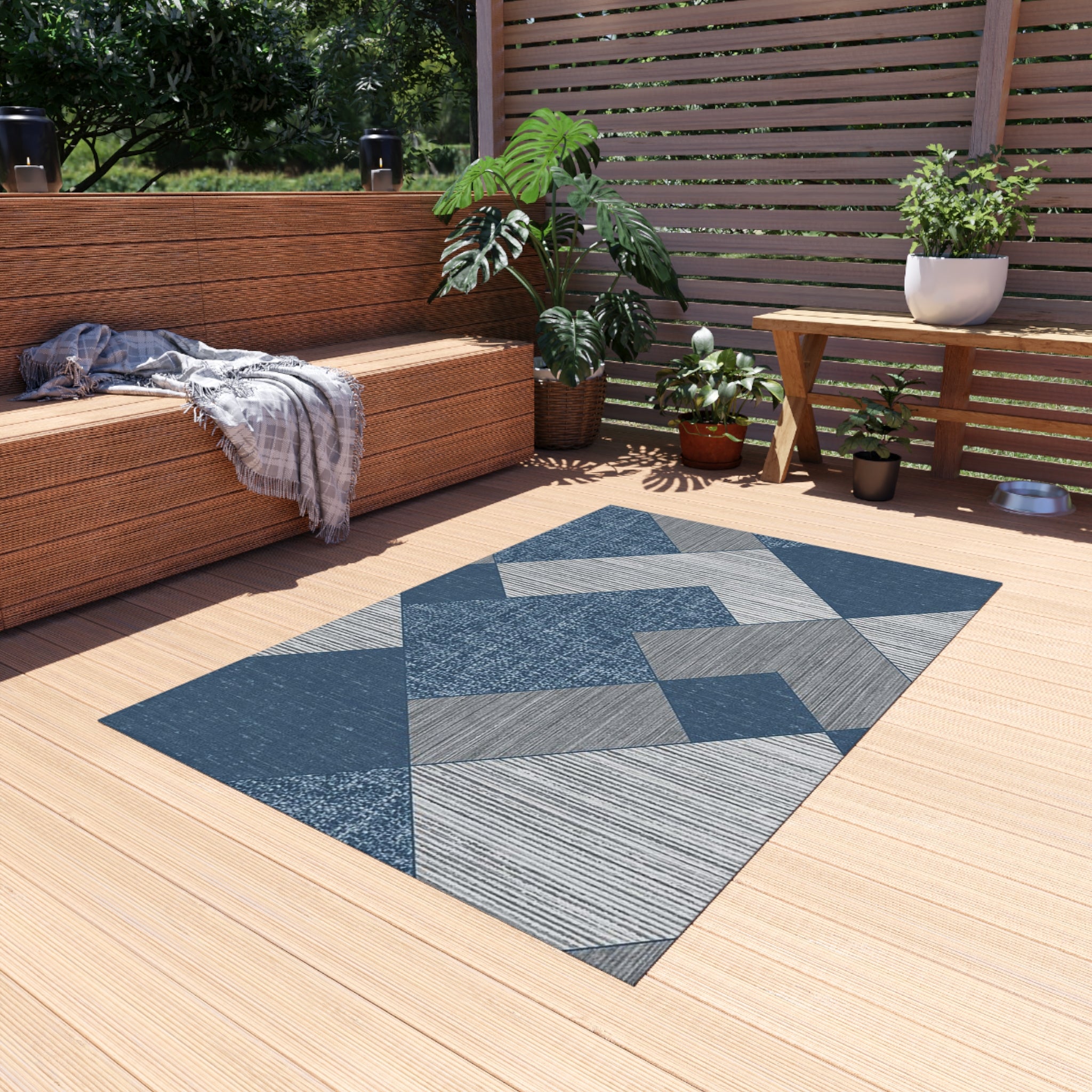 Stylish Outdoor Rug for Patios, Decks, and Gardens | Perfect for Home Decor, Picnics, Beach Days, Outdoor Gatherings