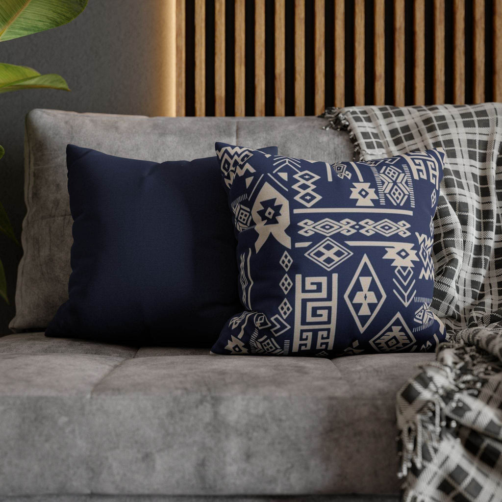 Cushion Cover, Throw pillow Case for Couch ( Single Piece) : Patterned Deep Blue - SnugLiving