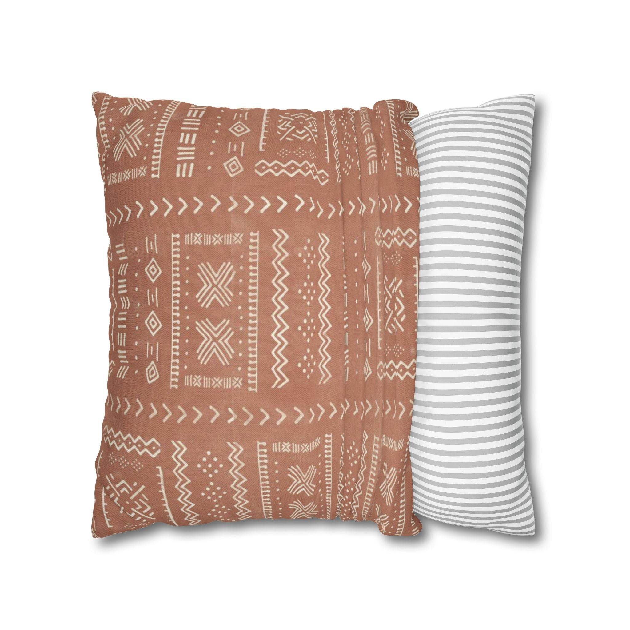 Cushion Cover, Throw pillow Case for Couch ( Single Piece) : Pastel Grey Orange - SnugLiving